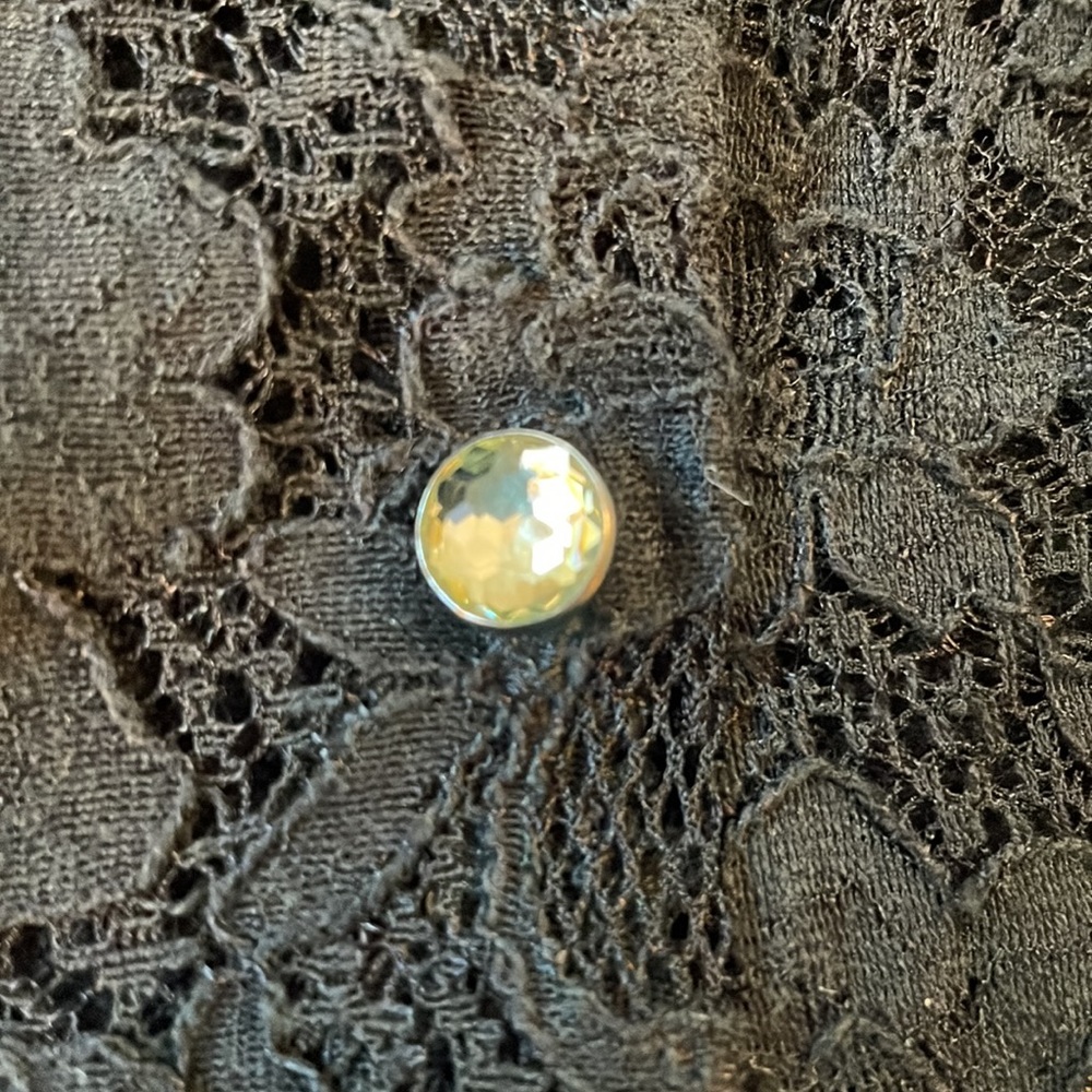 J. Jill lace front sweater with super shiny buttons - Picture 4 of 7